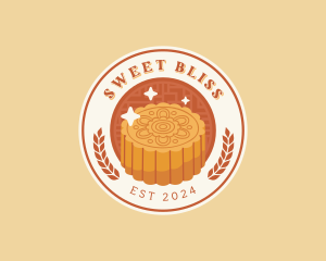 Mooncake Pudding Dessert logo design