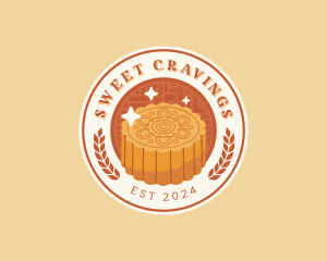 Mooncake Pudding Dessert logo design