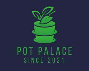 Pot Plant Shovel  logo design