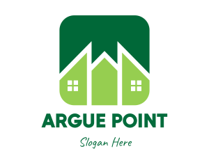 Green Pointed House logo design