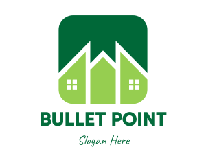 Green Pointed House logo design