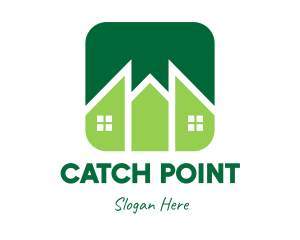 Green Pointed House logo design