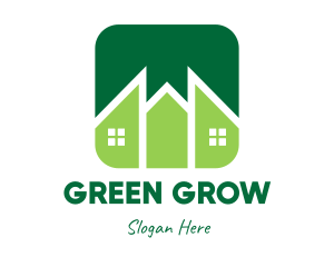 Green Pointed House logo design