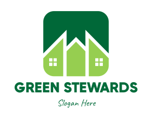 Green Pointed House logo design