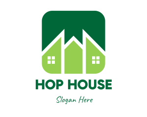 Green Pointed House logo design