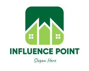 Green Pointed House logo design