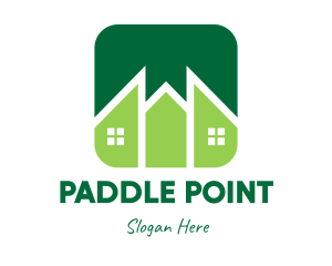 Green Pointed House logo design