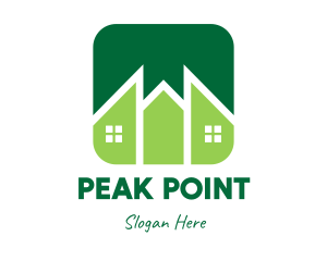 Green Pointed House logo design