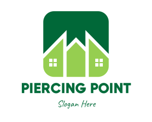 Green Pointed House logo design