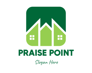 Green Pointed House logo design