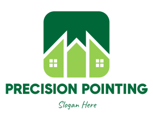 Green Pointed House logo design