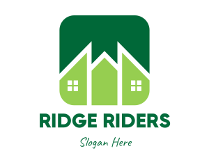 Green Pointed House logo design