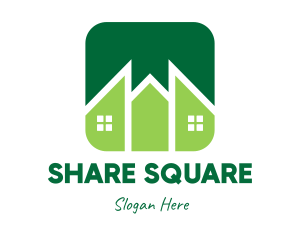 Green Pointed House logo design