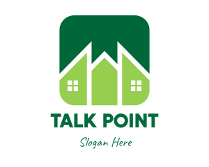 Green Pointed House logo design