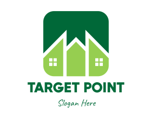 Green Pointed House logo design