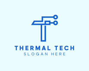 Tech Circuit Letter T logo design