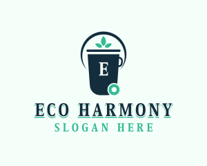 Eco Trash Bin Sanitation logo design