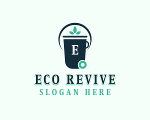 Eco Trash Bin Sanitation logo design