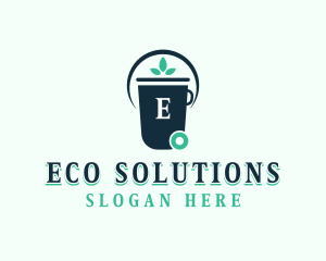 Eco Trash Bin Sanitation logo design