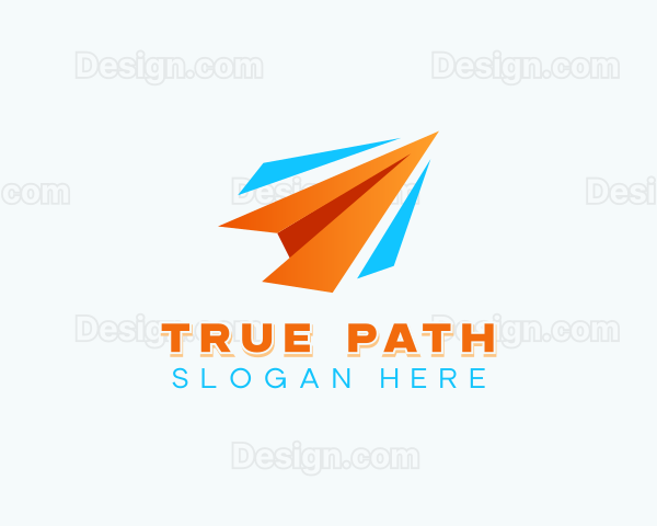 Paper Plane Transport Courier Logo