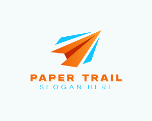 Paper Plane Transport Courier  logo design