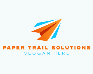 Paper Plane Transport Courier  logo design