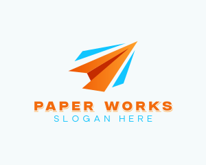 Paper Plane Transport Courier  logo design