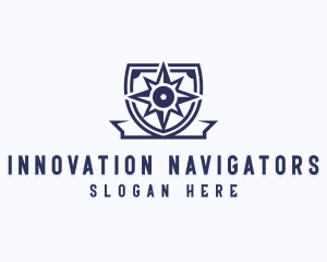 Compass Shield Navigation logo design