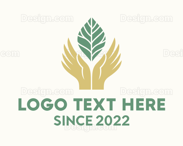 Agriculture Hand Leaf Logo