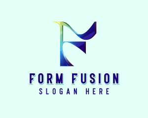 Creative Y2k Letter F logo design