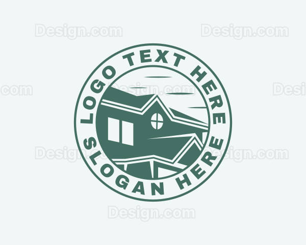 Modern House Roofing Logo