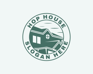 Modern House Roofing logo design