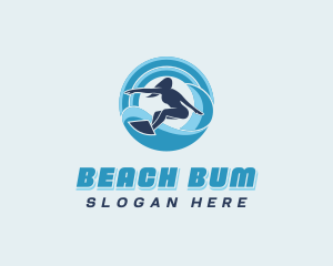 Ocean Wave Surfing logo design