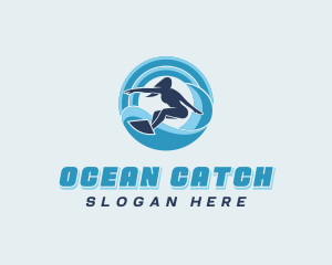 Ocean Wave Surfing logo design