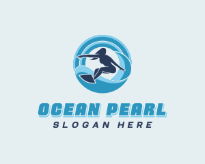 Ocean Wave Surfing logo design