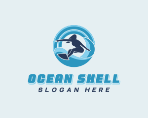 Ocean Wave Surfing logo design