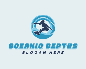 Ocean Wave Surfing logo design