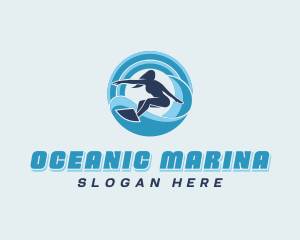 Ocean Wave Surfing logo design