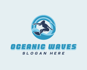 Ocean Wave Surfing logo design