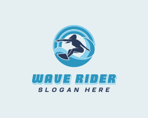 Ocean Wave Surfing logo design