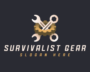 Industrial Wrench Cog logo design