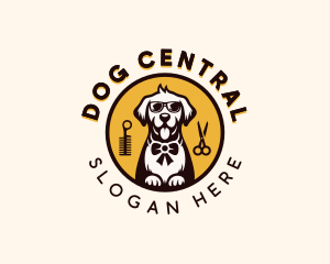 Bowtie Dog Grooming logo design