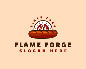 Bratwurst Flame Sausage logo design