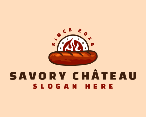 Bratwurst Flame Sausage logo design