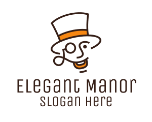 Monoline Fancy Man logo design