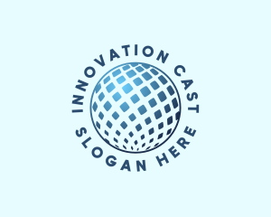 Tech Innovation Globe logo design