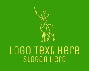 Green Yellow Reindeer Stag logo