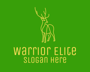 Green Yellow Reindeer Stag logo