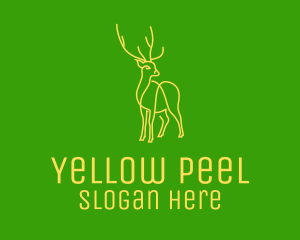 Green Yellow Reindeer Stag logo design