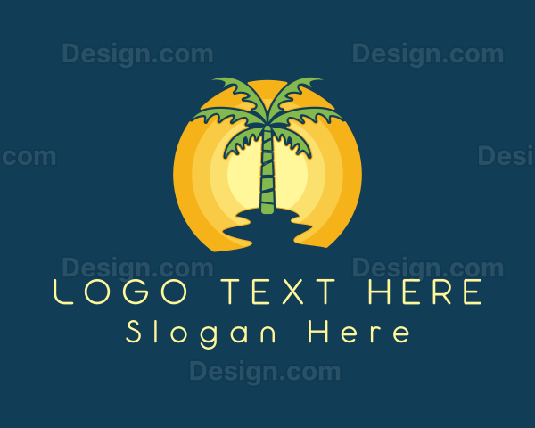 Sunset Palm Tree Logo